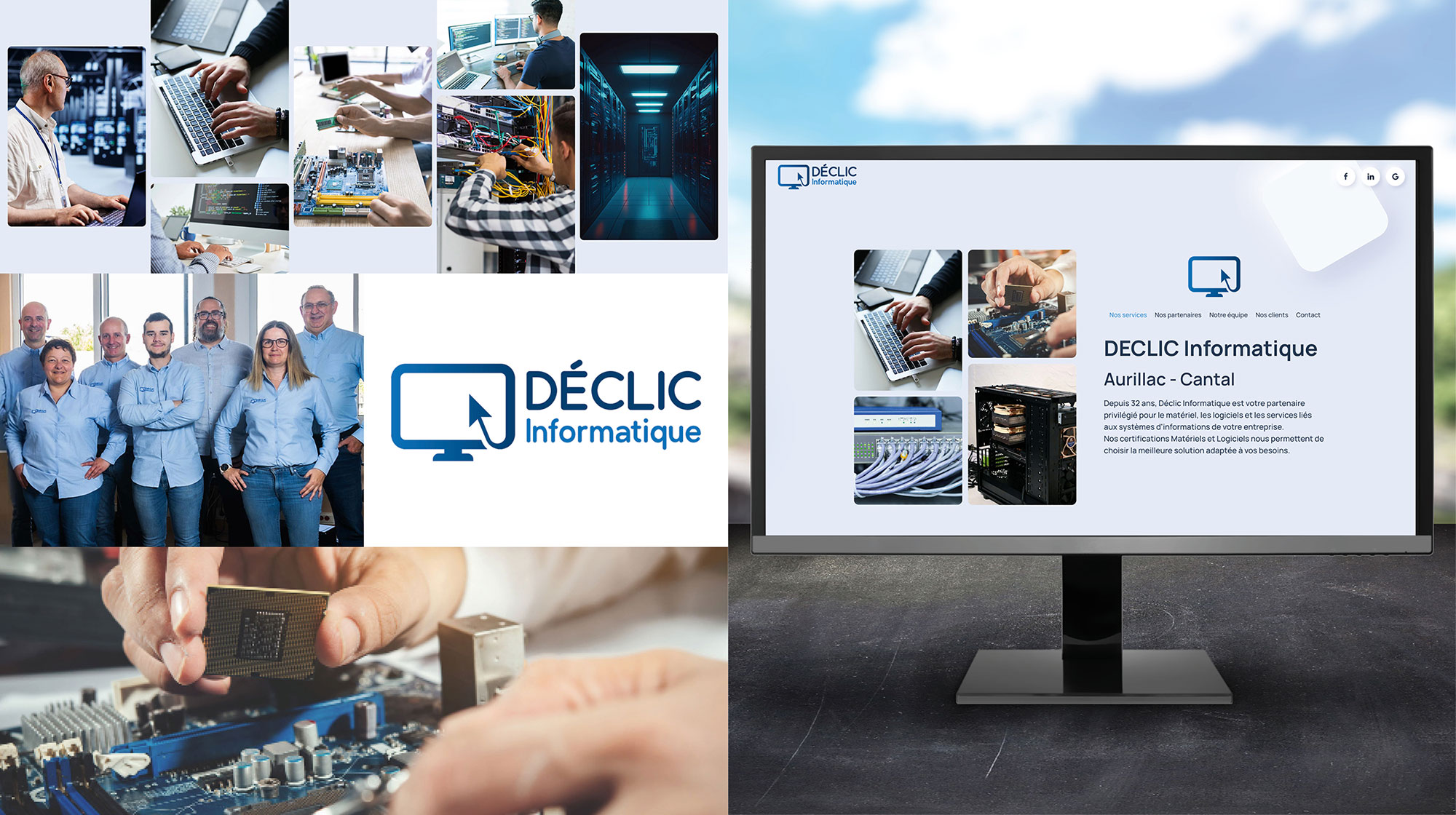 One page de l'entreprise Déclic Informatique installée à Aurillac dans le Cantal