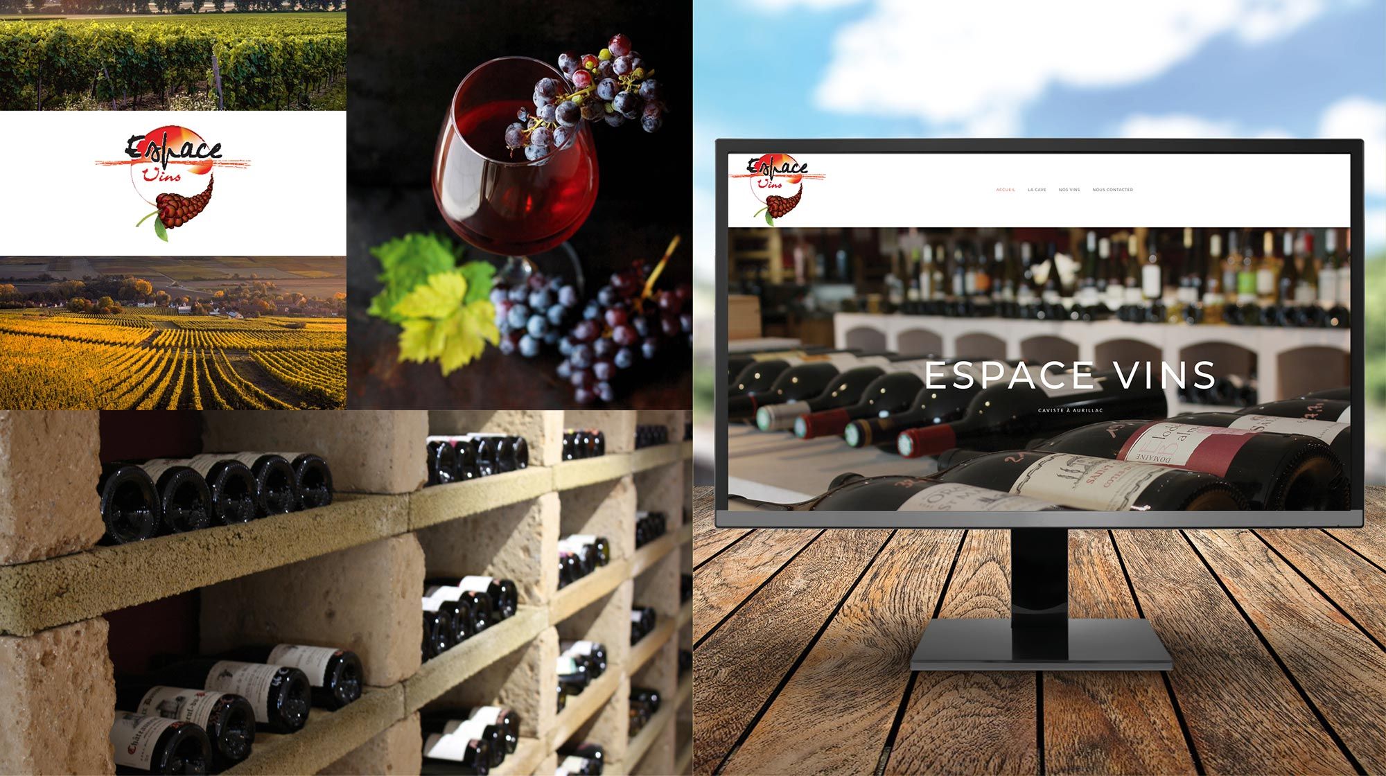 Création du site internet d'Espace Vins, magasin de Julien Estrade, caviste et sommelier, situé à Aurillac 