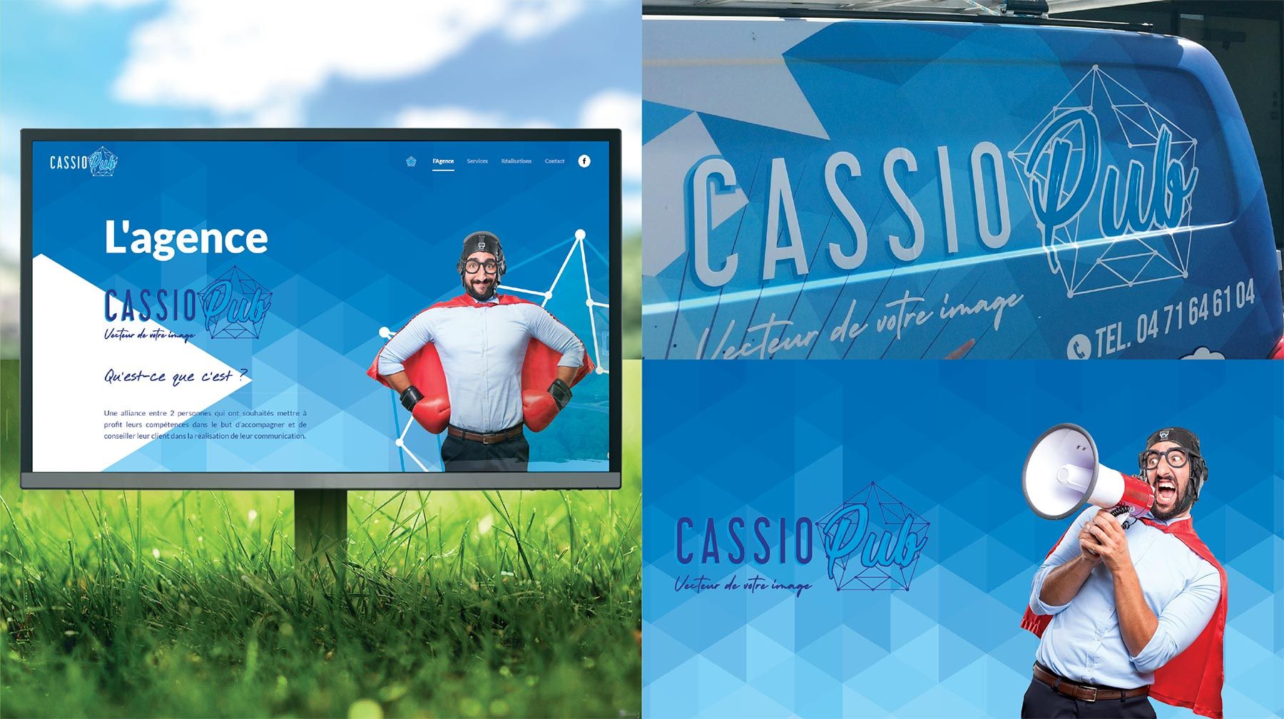 Cassio pub, spécialiste des vitrines, signalétique et habillage de véhicule