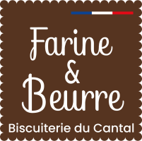 Logo de Farine & Beurre, biscuiterie du Cantal par Karine Teulière, basée à Laroquebrou